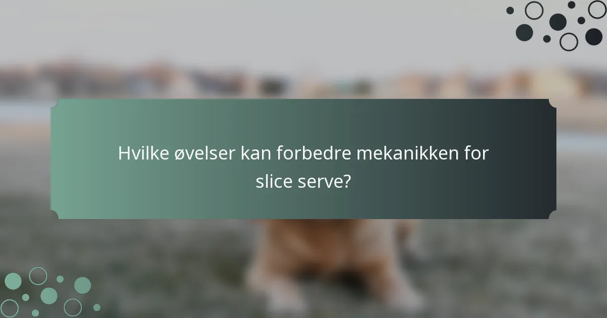 Hvilke øvelser kan forbedre mekanikken for slice serve?