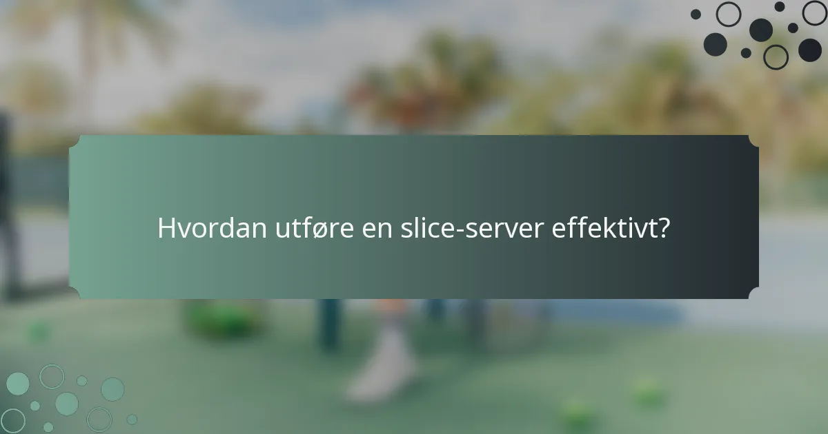 Hvordan utføre en slice-server effektivt?