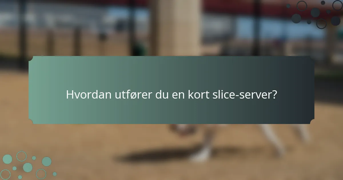 Hvordan utfører du en kort slice-server?