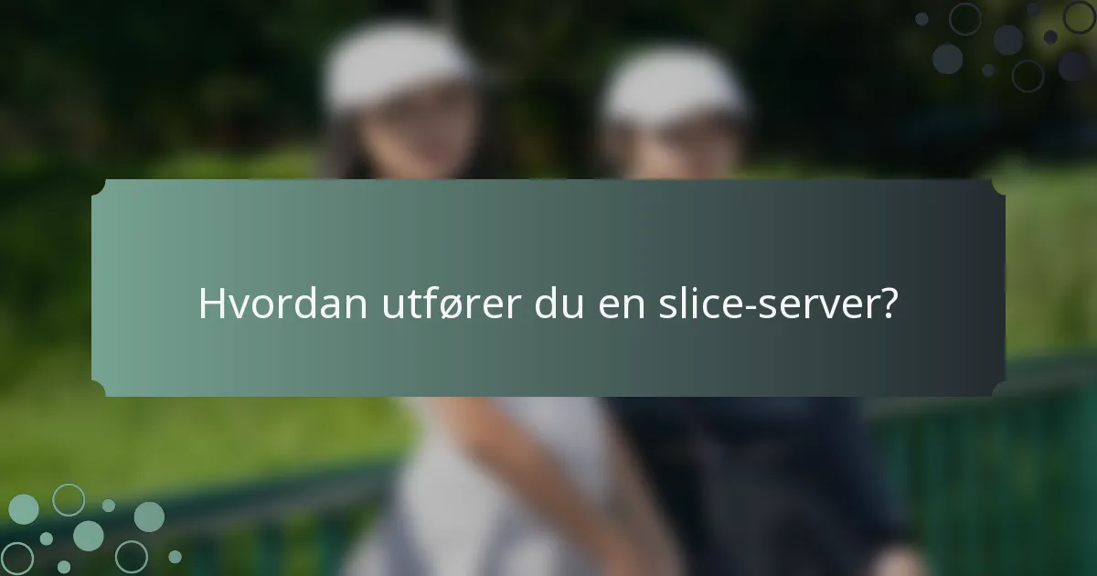 Hvordan utfører du en slice-server?